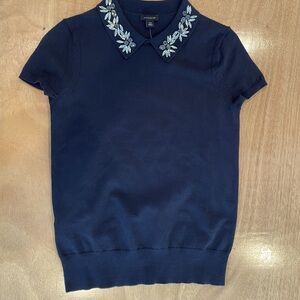 Ann Taylor short sleeve Sweater with rhinestones